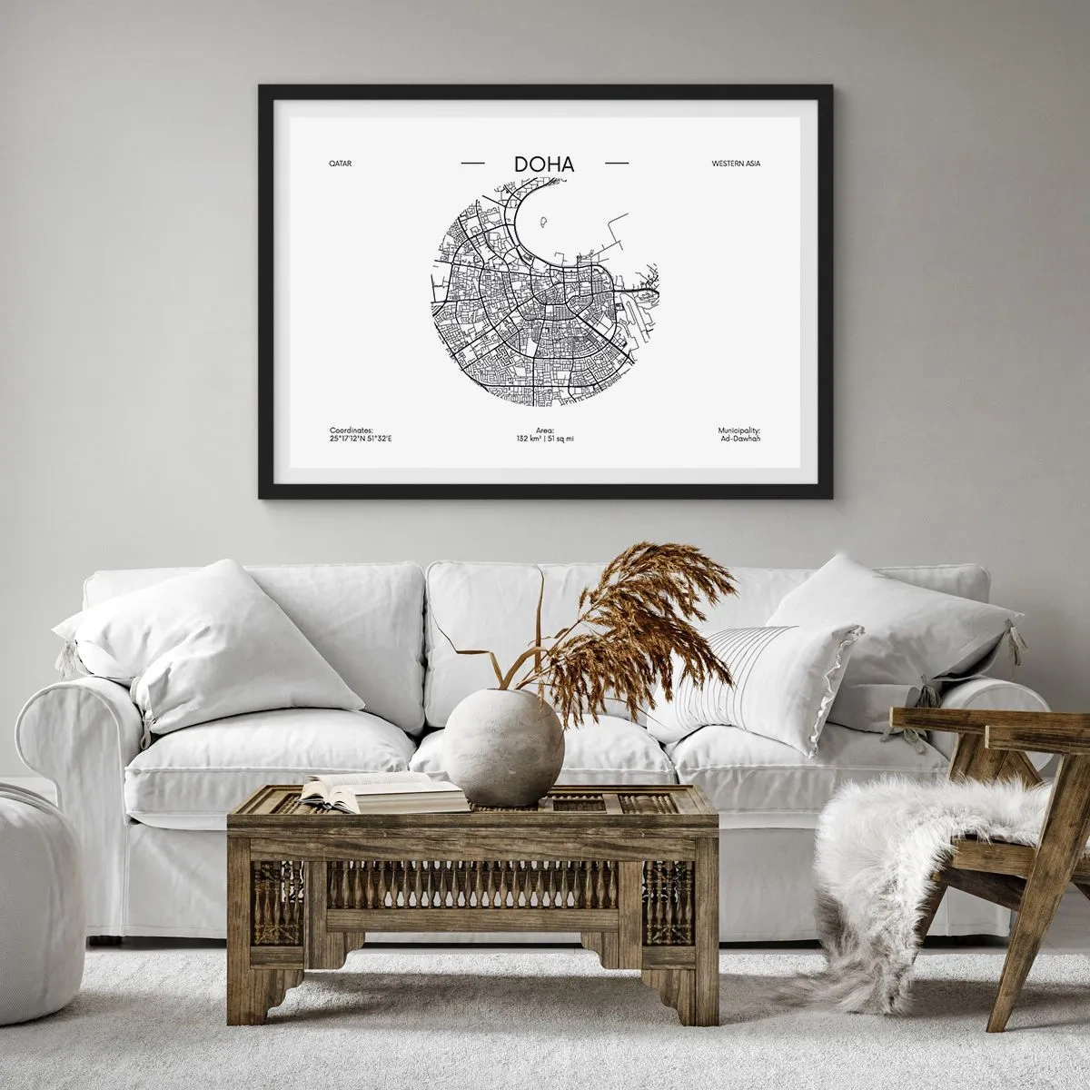 Affisch i svart ram - Dohas anatomi - 100x70 cm