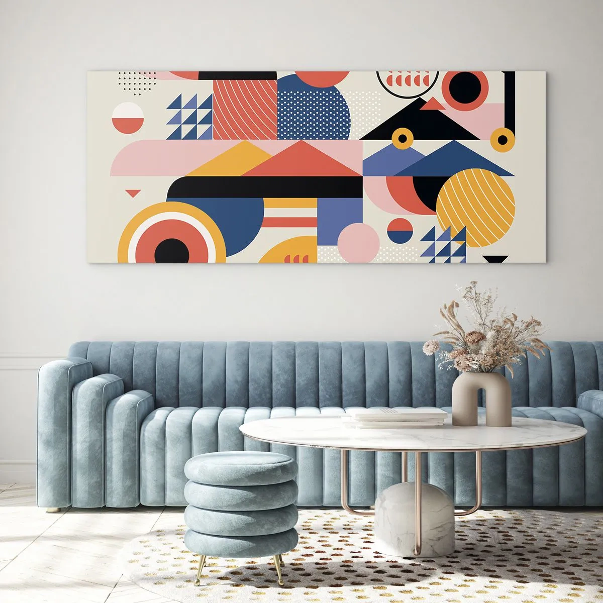 Glastavla - Bild på glas - Komposition: Lek - 120x50 cm