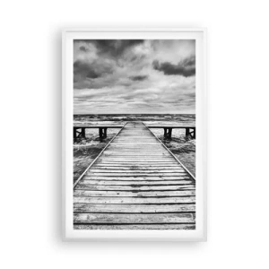 Affisch i vit ram - Jag väntar på vind som blåser bort... - 61x91 cm