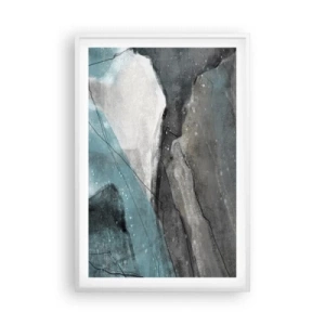Affisch i vit ram - Abstraktion: stenar och is - 61x91 cm