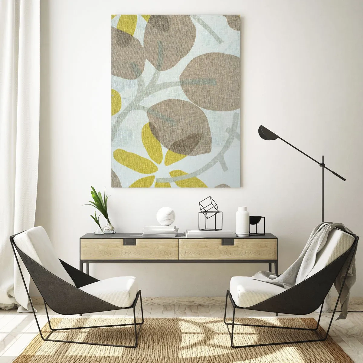 Glastavla - Bild på glas - Komposition i solskenet - 70x100 cm