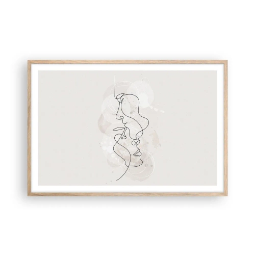 Affisch i ram av ljusek - Tilltrasslade i famn - 91x61 cm