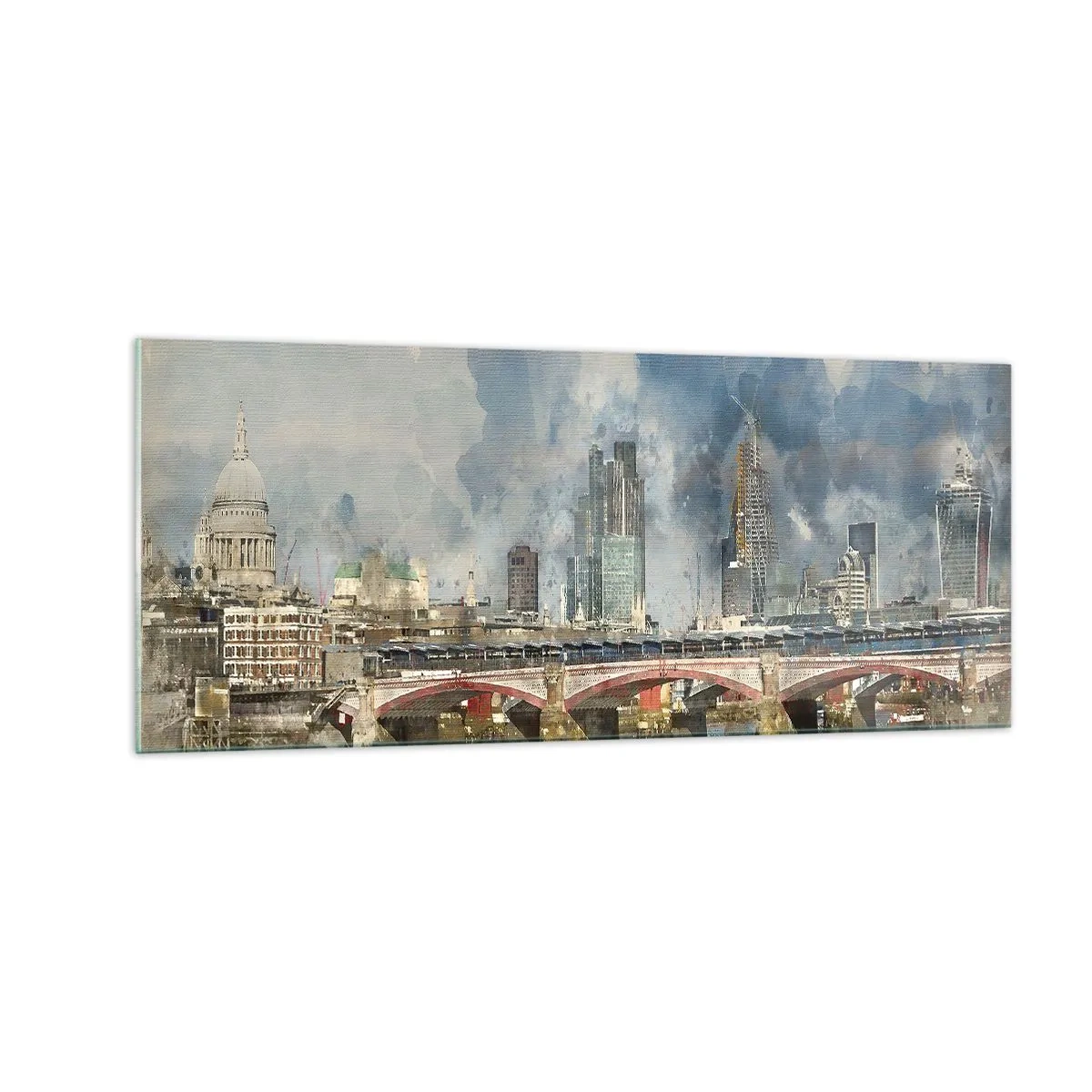 Glastavla - Bild på glas - London i hela sin prakt - 100x40 cm