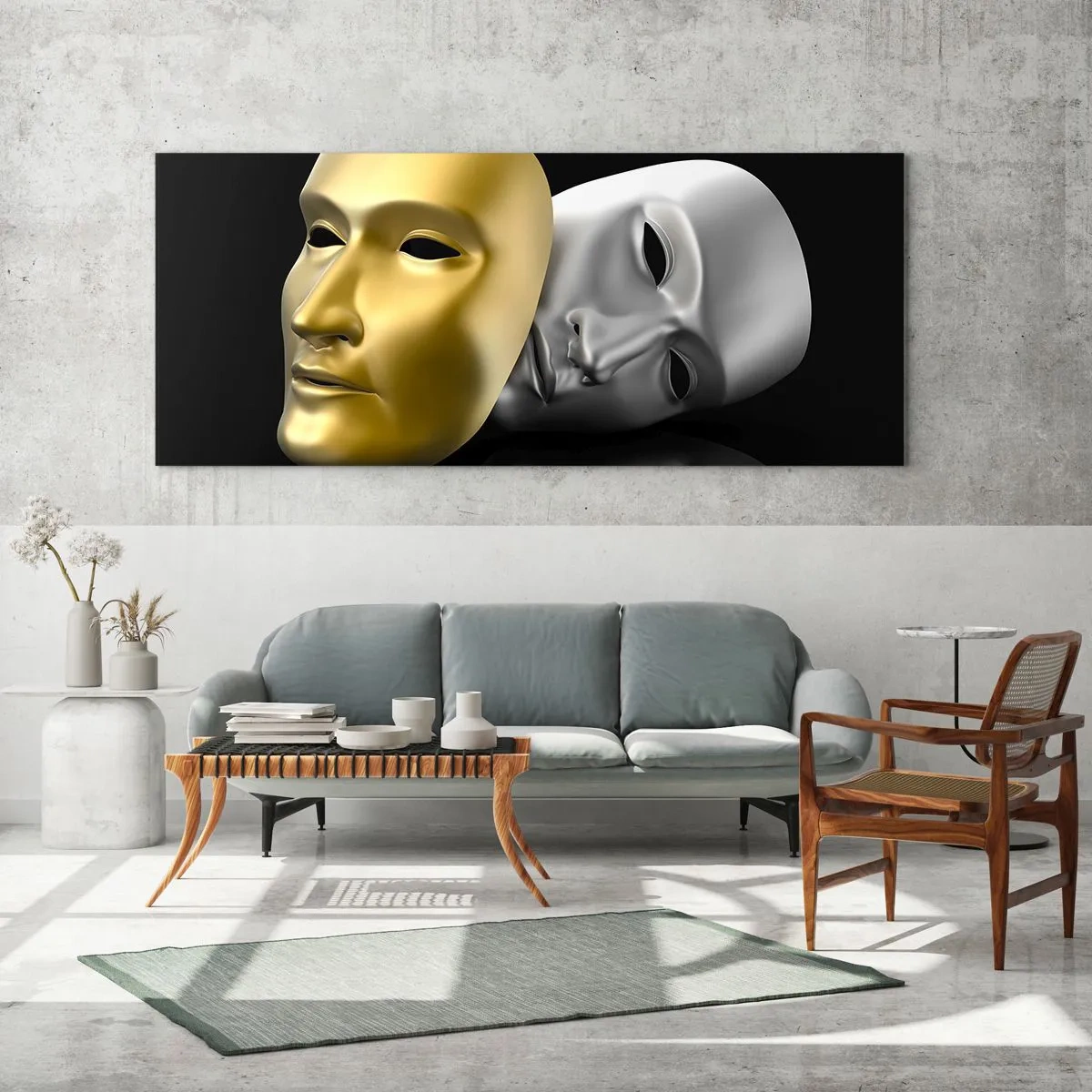 Glastavla - Bild på glas - Livet är teater - 100x40 cm