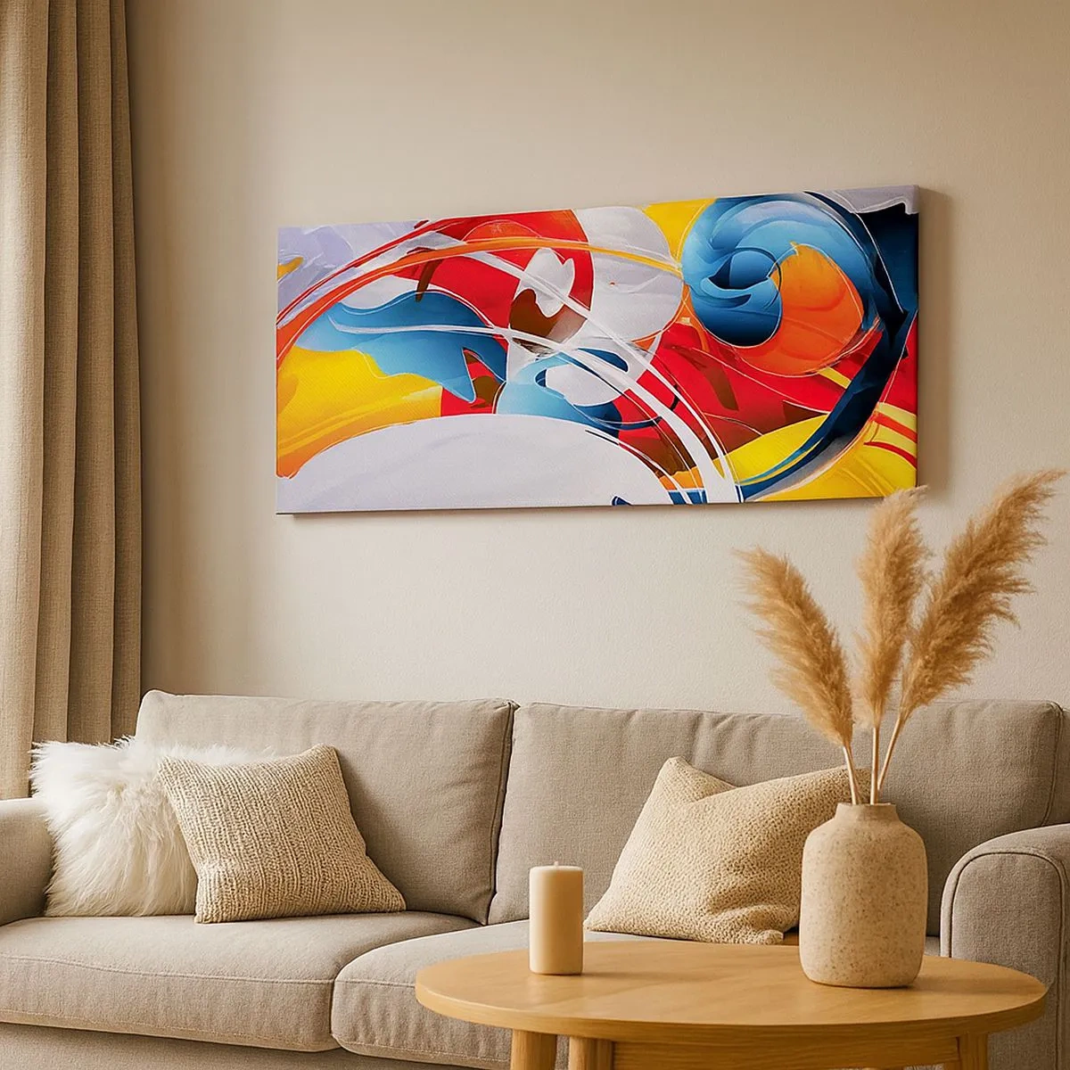 Canvastavla - Bild på duk - Elementens dans - 100x40 cm