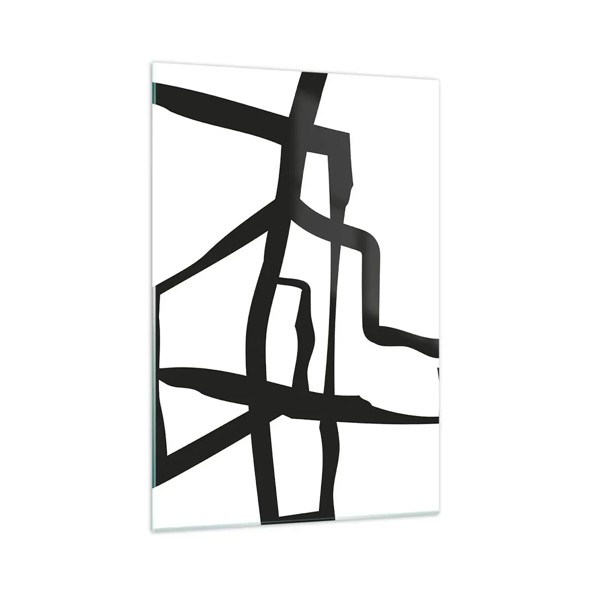 Glastavla - Bild på glas - Svartvit konstruktion - 70x100 cm