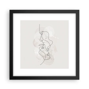 Affisch i svart ram - Tilltrasslade i famn - 30x30 cm