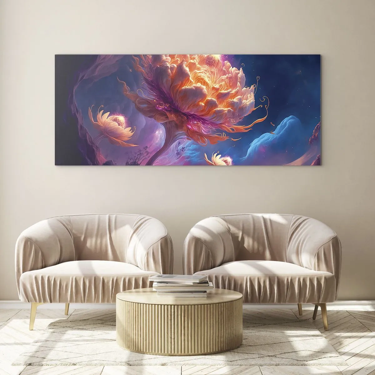 Glastavla - Bild på glas - En annan värld - 100x40 cm