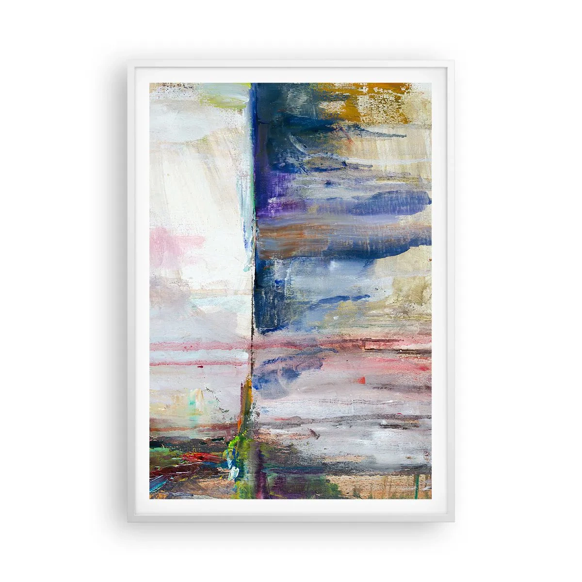 Affisch i vit ram - Färgrika intryck och associationer - 70x100 cm