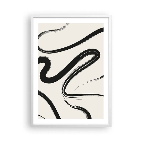 Affisch i vit ram - Svart och vit elegans - 50x70 cm