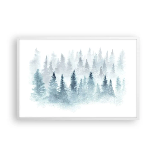 Affisch i vit ram - Insvepta i dimma - 91x61 cm