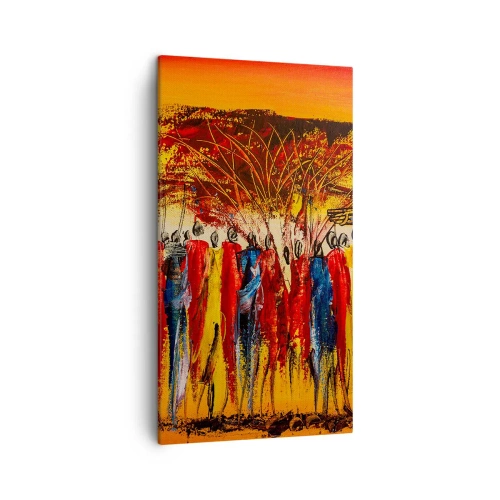 Canvastavla - Bild på duk - Dit, dit, dit de går - 45x80 cm