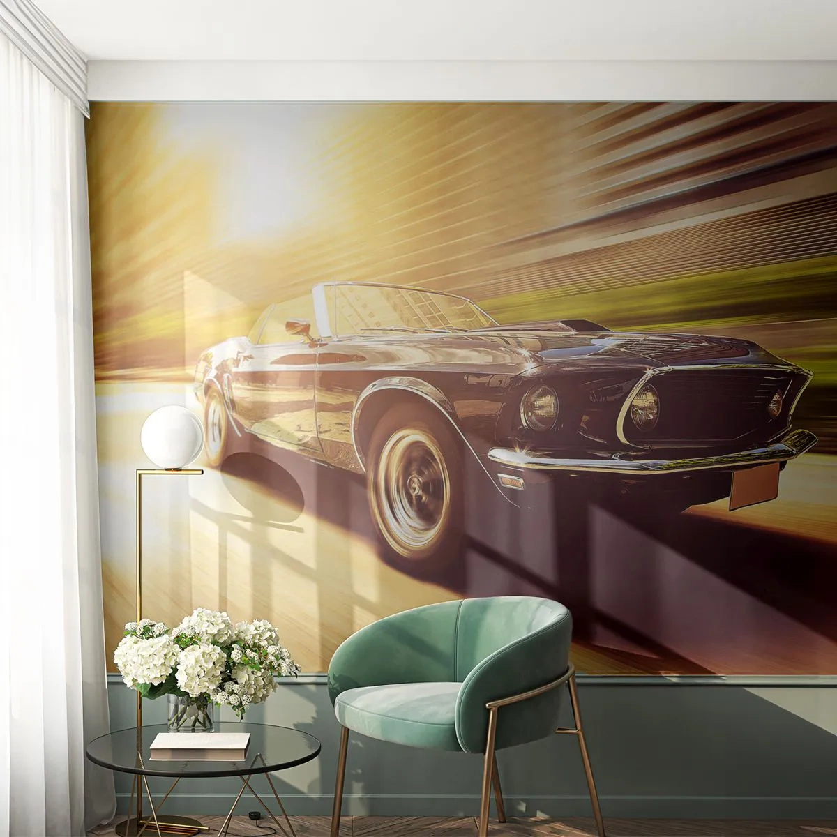 Självhäftande Fototapet Deluxe Sticker - 1967 - legendaren är tillbaka - Bil, Cabriolet, Bil - 250x175 cm
