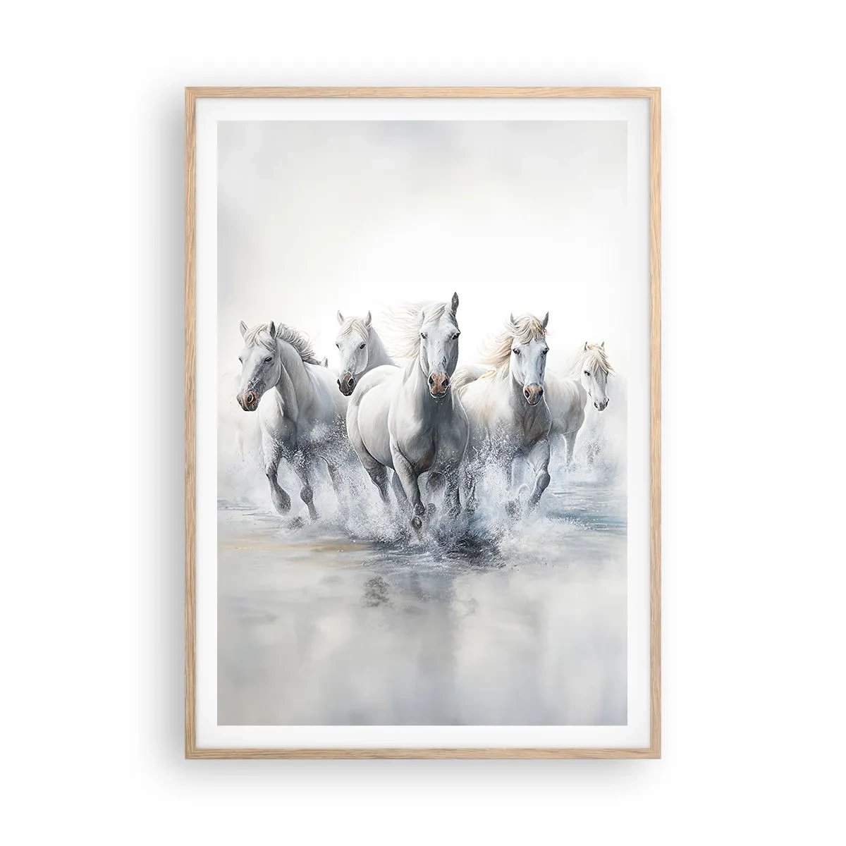 Affisch i ram av ljusek - Vit magi - 70x100 cm