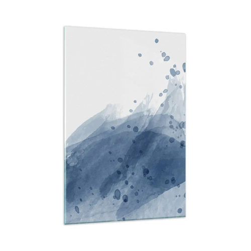 Glastavla - Bild på glas - Blå tyll - 80x120 cm
