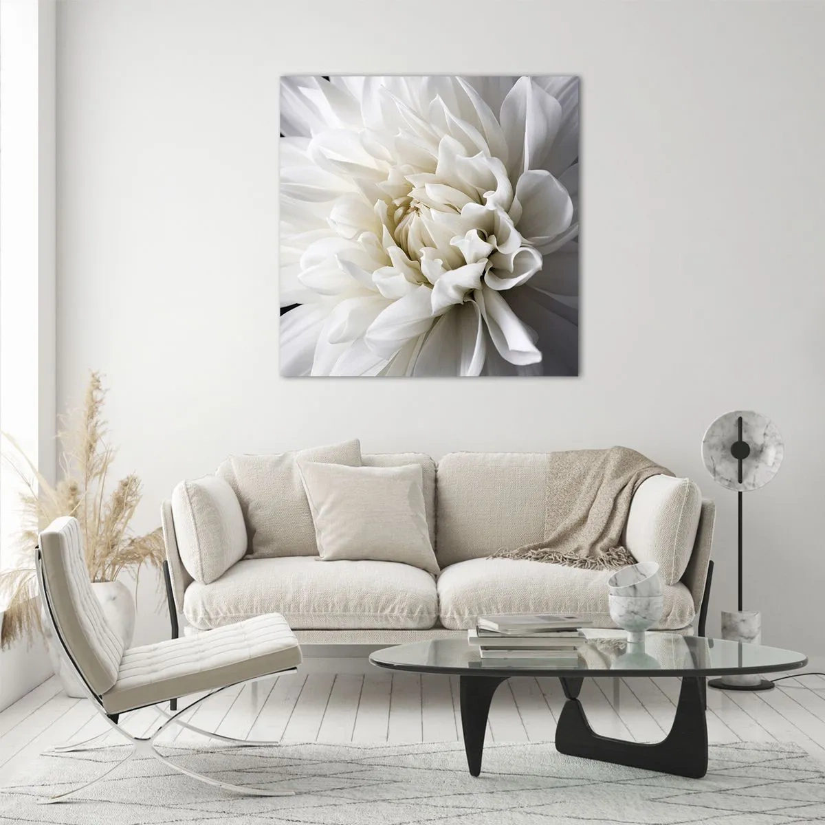 Glastavla - Bild på glas - En bruds morgon - 50x50 cm