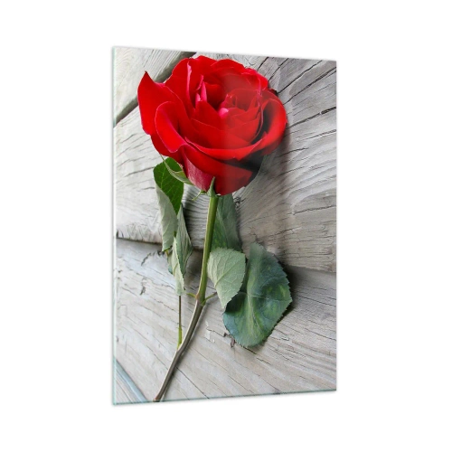 Glastavla - Bild på glas - En studie i scharlakansröd - 50x70 cm