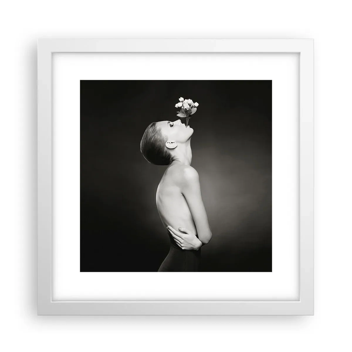 Affisch i vit ram - Excentrisk elegans - 30x30 cm