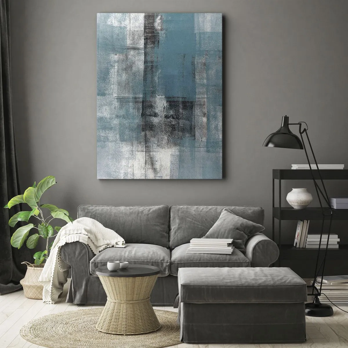 Canvastavla - Bild på duk - Vatten och luft - 50x70 cm