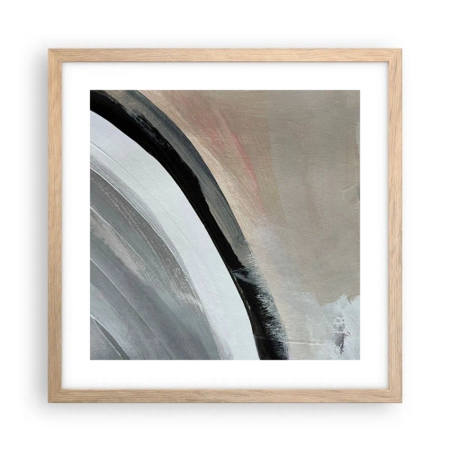 Affisch i ram av ljusek - Komposition: en båge av svart och grått - 40x40 cm