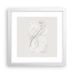 Affisch i vit ram - Blicken går vilse - 30x30 cm