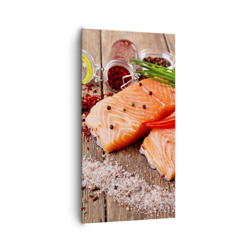 Canvastavla - Bild på duk - Norskt äventyr i köket - 65x120 cm