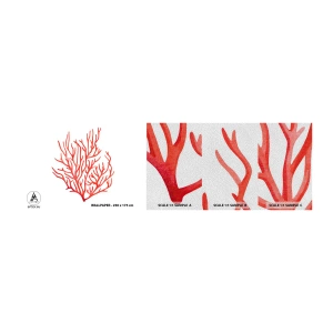 Provbit av fototapet Premium Sand - Filigran av korall - korallrev, Seaside, Minimalistisk - 100x30 cm