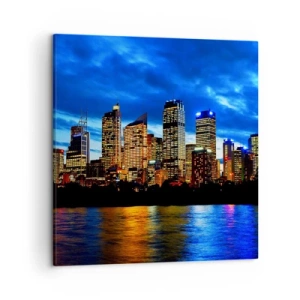 Canvastavla - Bild på duk - Ljusens och färgernas natt - 50x50 cm