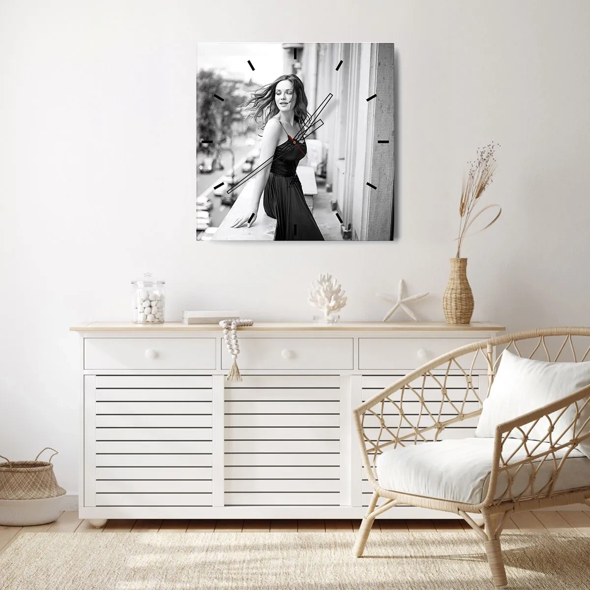 Väggklocka - Klocka på glas - Säkert en Parisbo - 40x40 cm