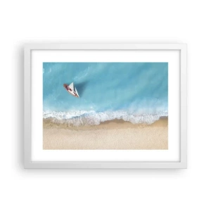 Affisch i vit ram - På gränsen mellan blå och guld - 40x30 cm