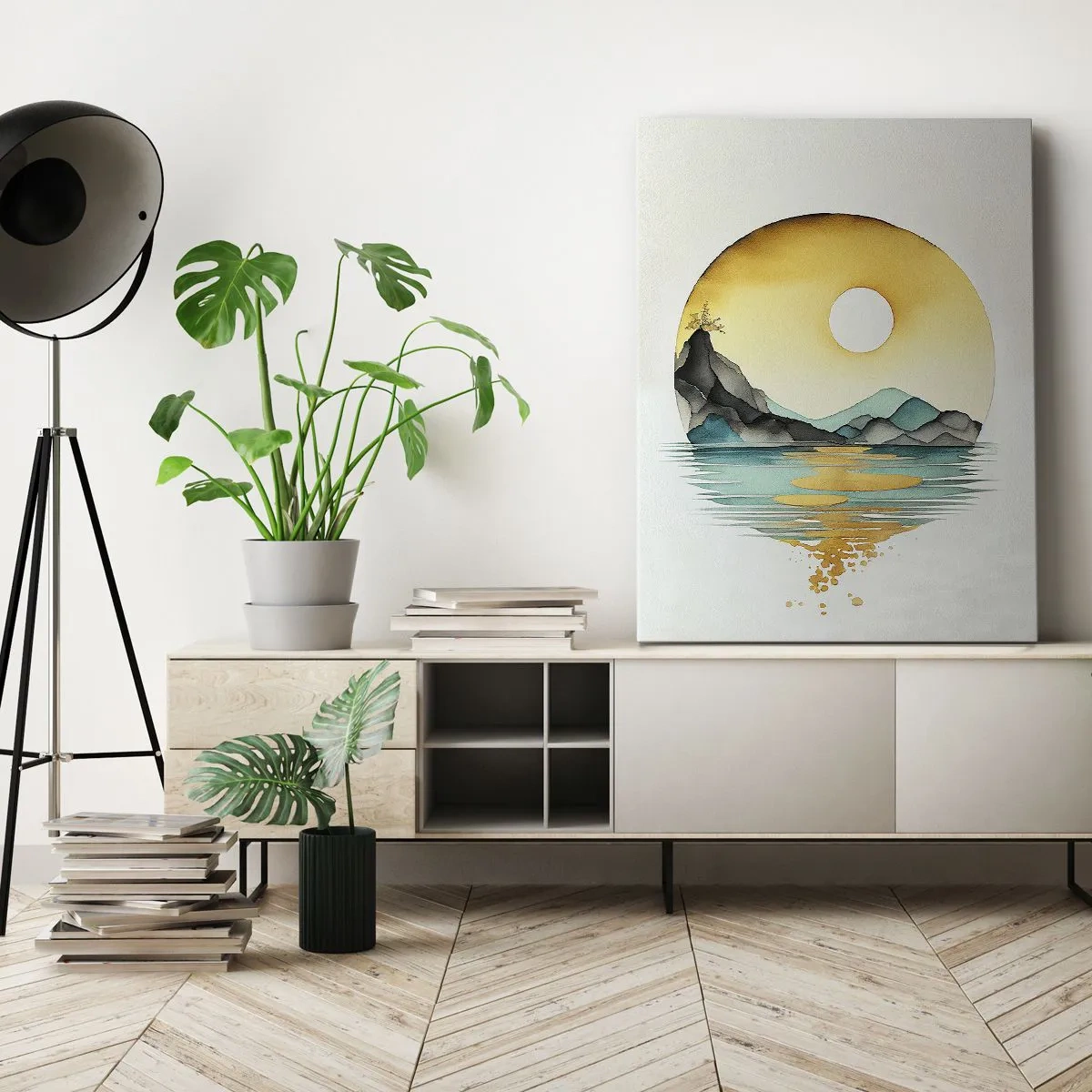 Canvastavla - Bild på duk - I en cirkel av skönhet - 65x120 cm