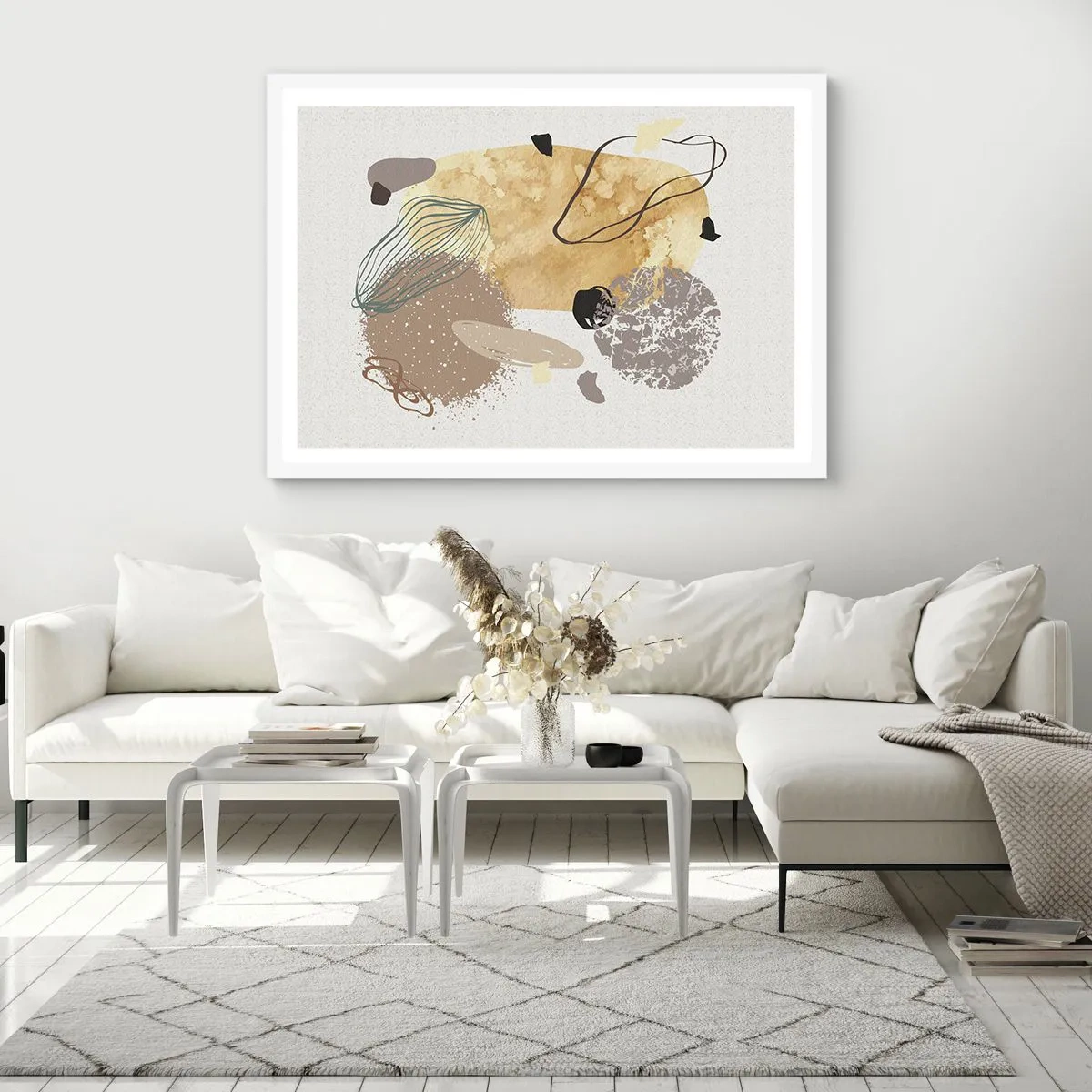 Affisch i vit ram - Olika former - 100x70 cm