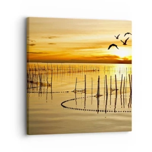 Canvastavla - Bild på duk - Fiskevatten - 30x30 cm