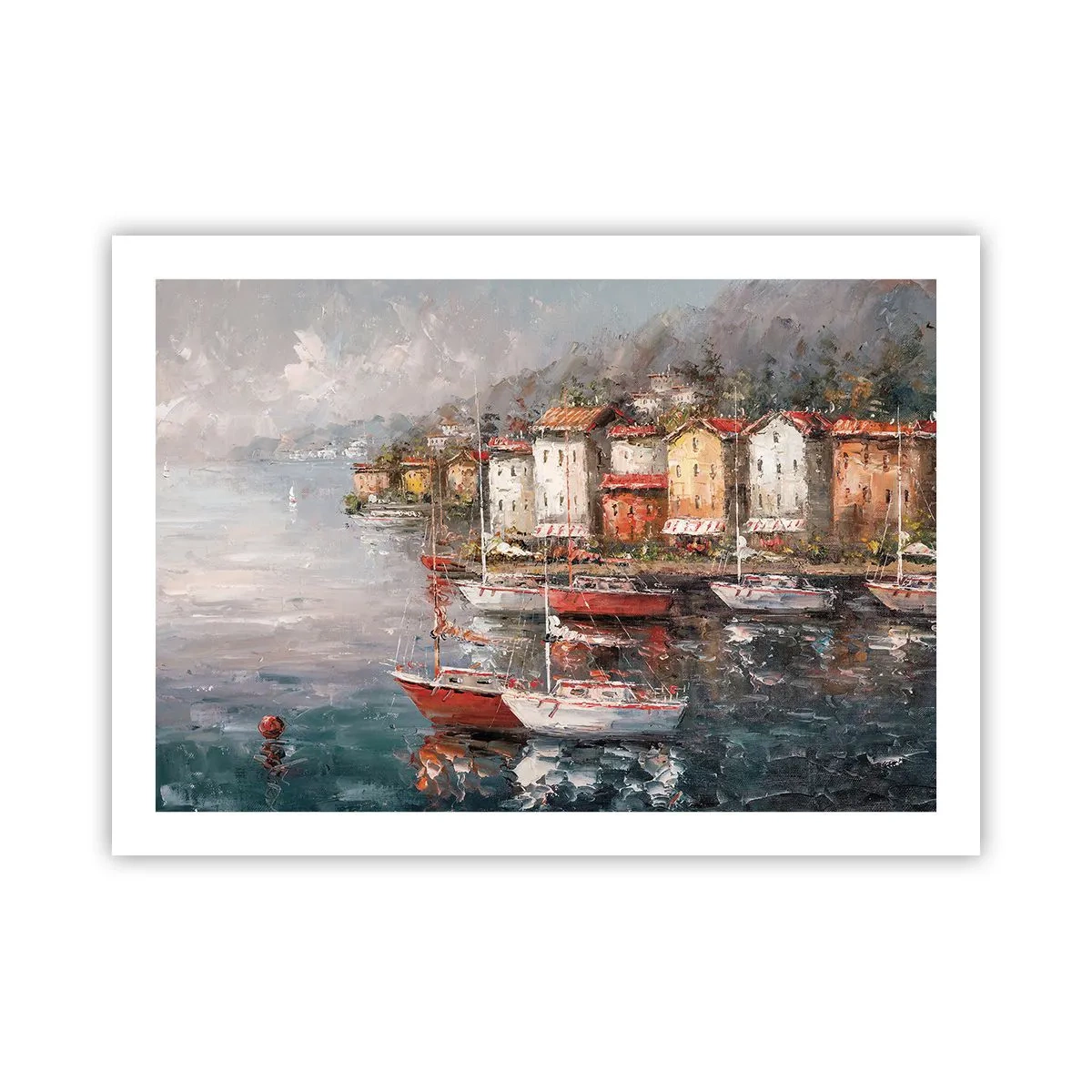 Affisch - Romantisk hamn - 70x50 cm