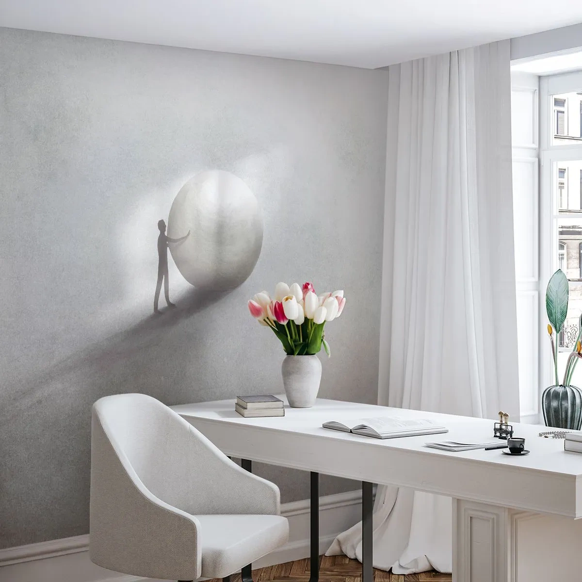 Fototapet Premium Canvas - Livets spel - Abstraktion, Bit, Man - 400x280 cm