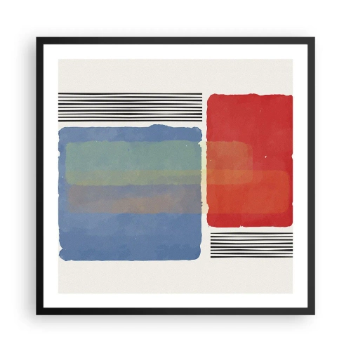 Affisch i svart ram - Geometrins anda  - 60x60 cm
