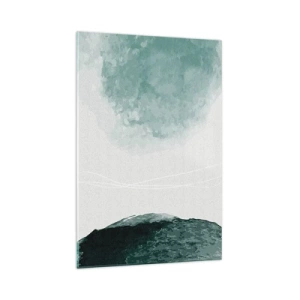Glastavla - Bild på glas - Ett möte med dimma - 70x100 cm