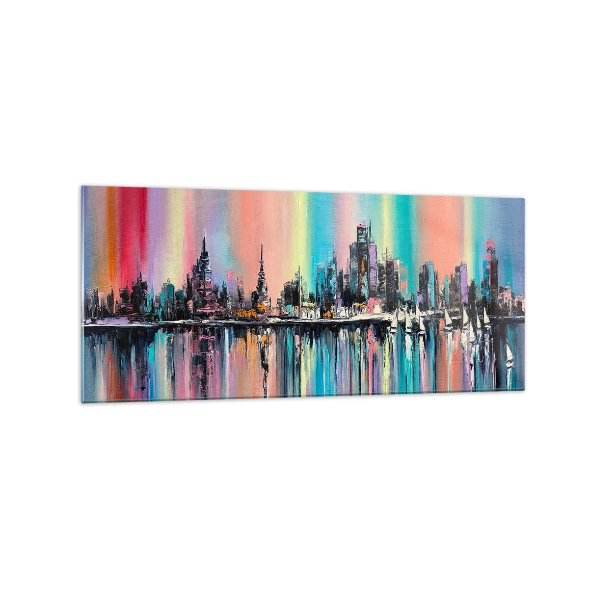 Glastavla - Bild på glas - Nattens ljus - 120x50 cm