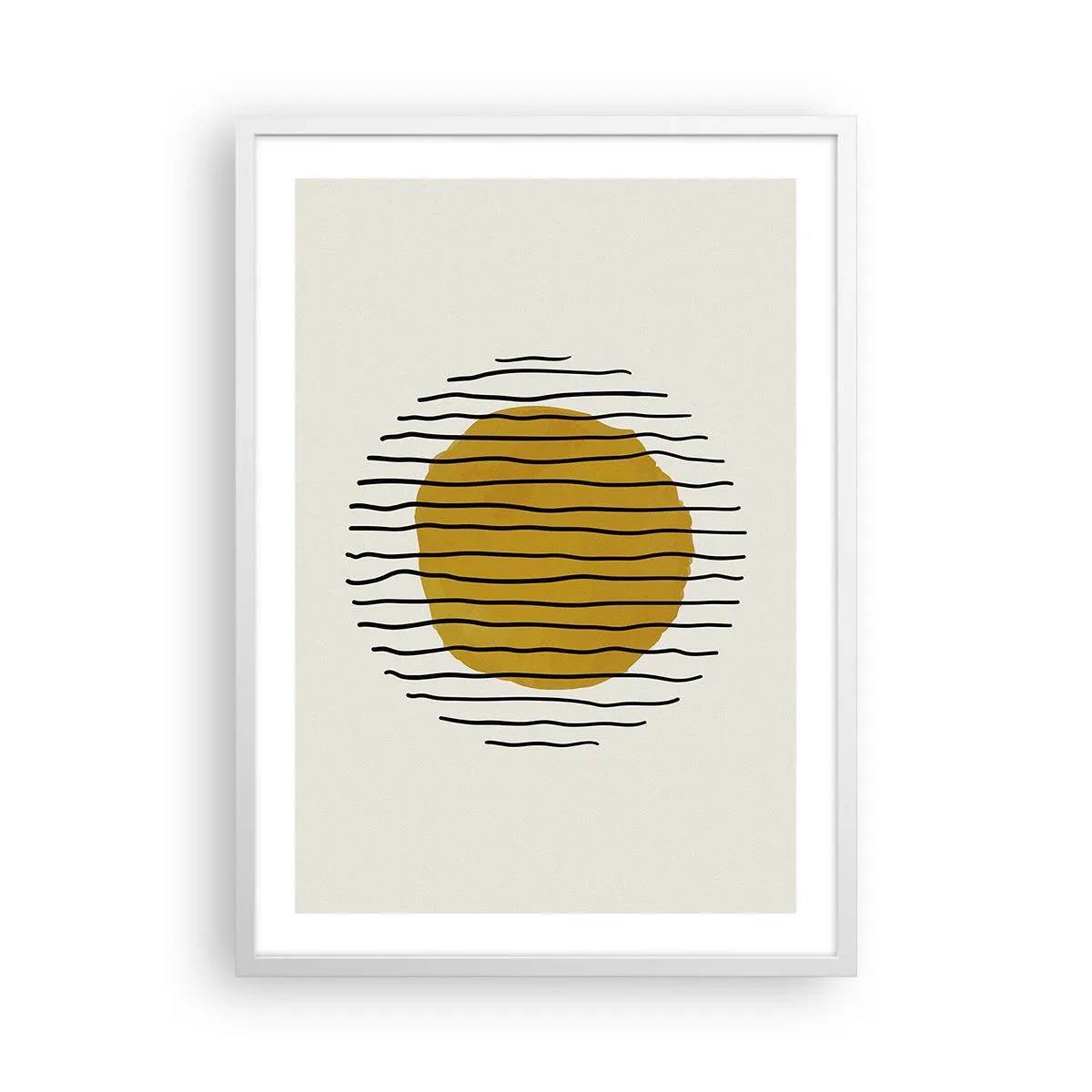 Affisch i vit ram - Abstraktion som darrar av glöd - 50x70 cm