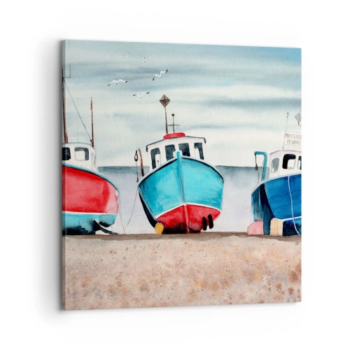 Canvastavla - Bild på duk - Redo för fångst - 60x60 cm