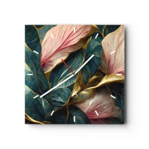 Väggklocka - Klocka på glas - Naturlig elegans och stil - 40x40 cm