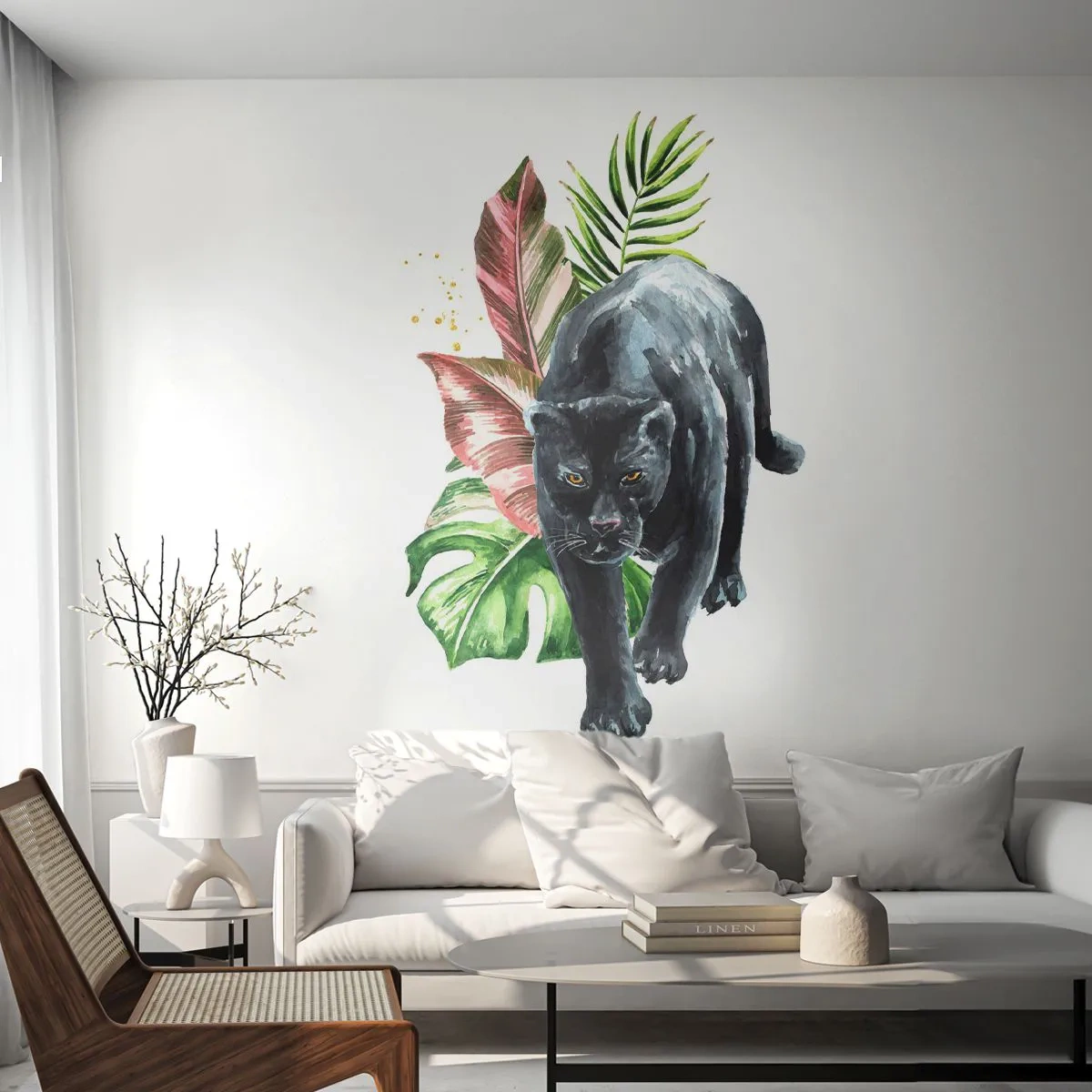 Självhäftande Fototapet Deluxe Sticker - Vilt hjärta - Svart panter, Djur, Natur - 250x175 cm