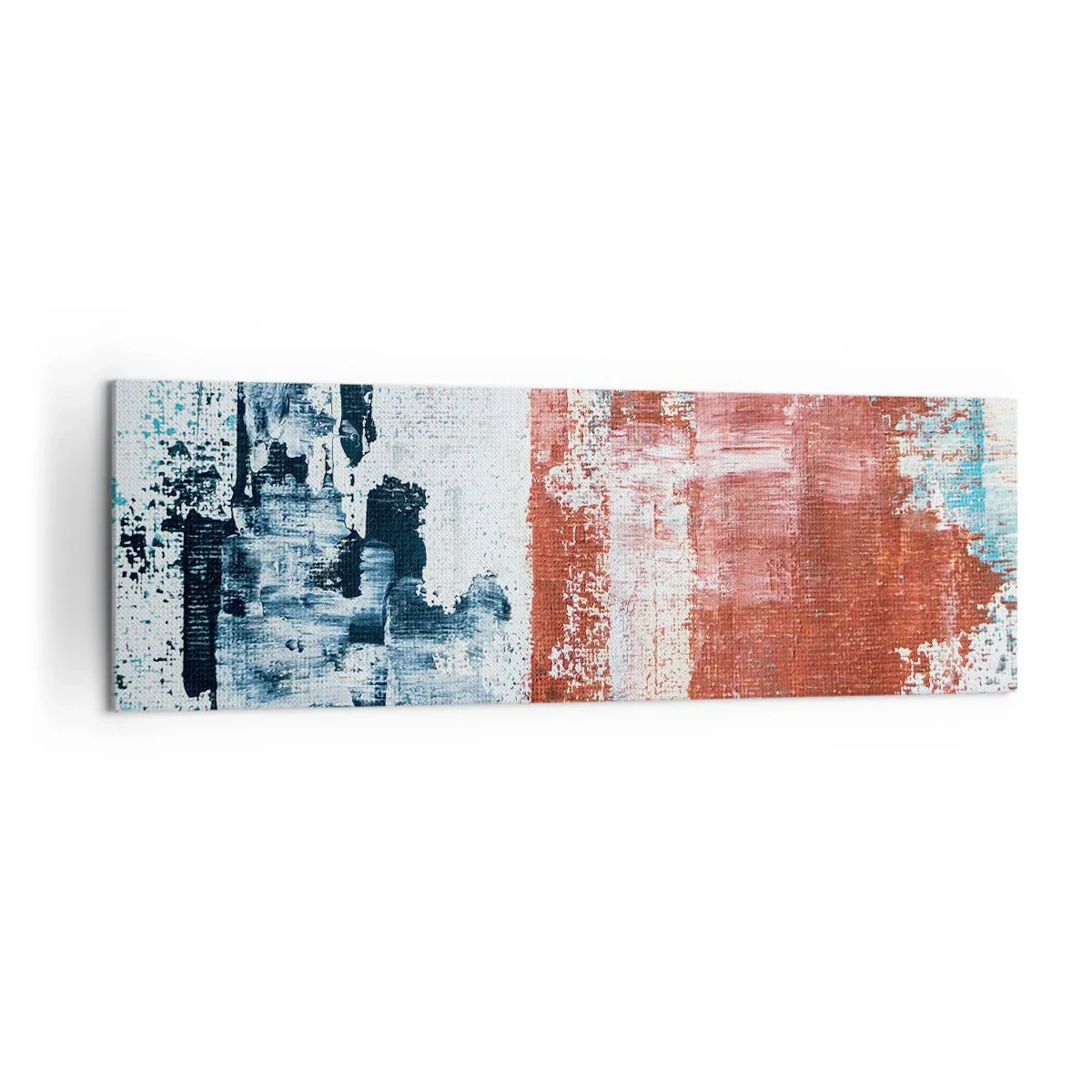 Canvastavla - Bild på duk - Abstrakt halvt om halvt - 160x50 cm