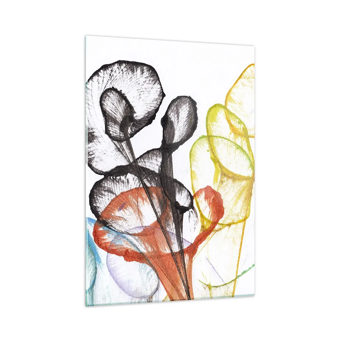 Glastavla - Bild på glas - Blommor med själ - 50x70 cm