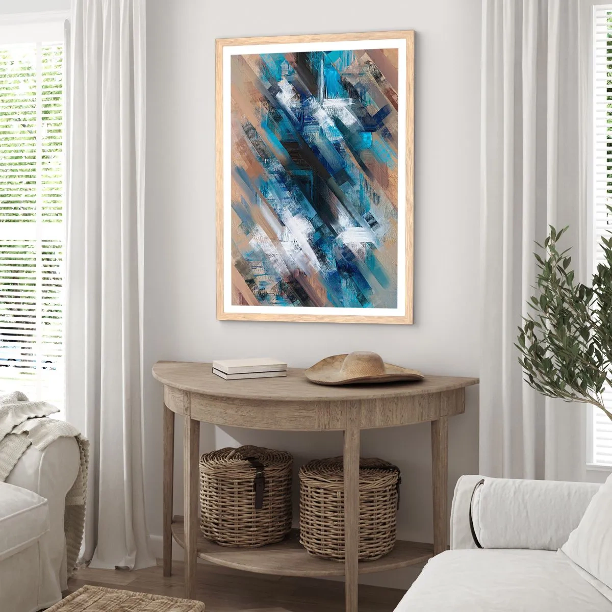 Affisch i ram av ljusek - På en blå sluttning - 70x100 cm