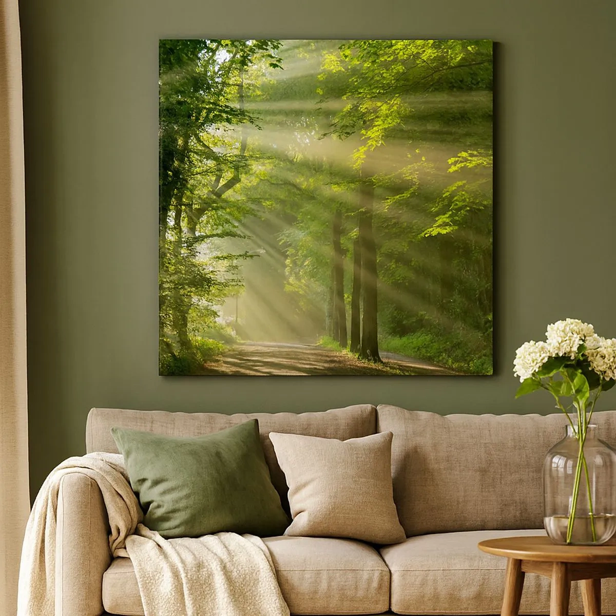 Canvastavla - Bild på duk - En stund i skogen - 30x30 cm