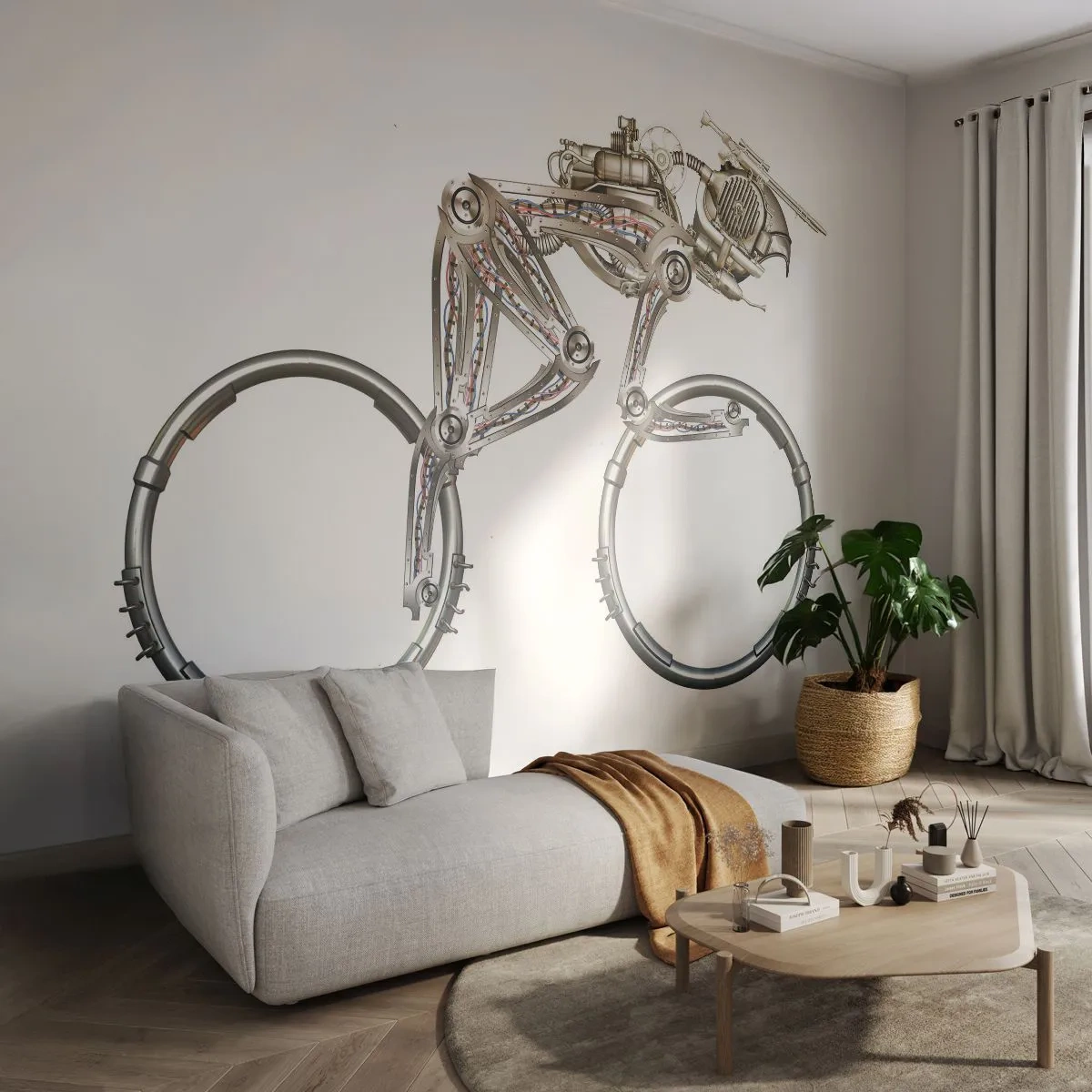 Fototapet Standard Eco - Underbar maskin - Abstraktion, Cykel, Grafik - 400x280 cm
