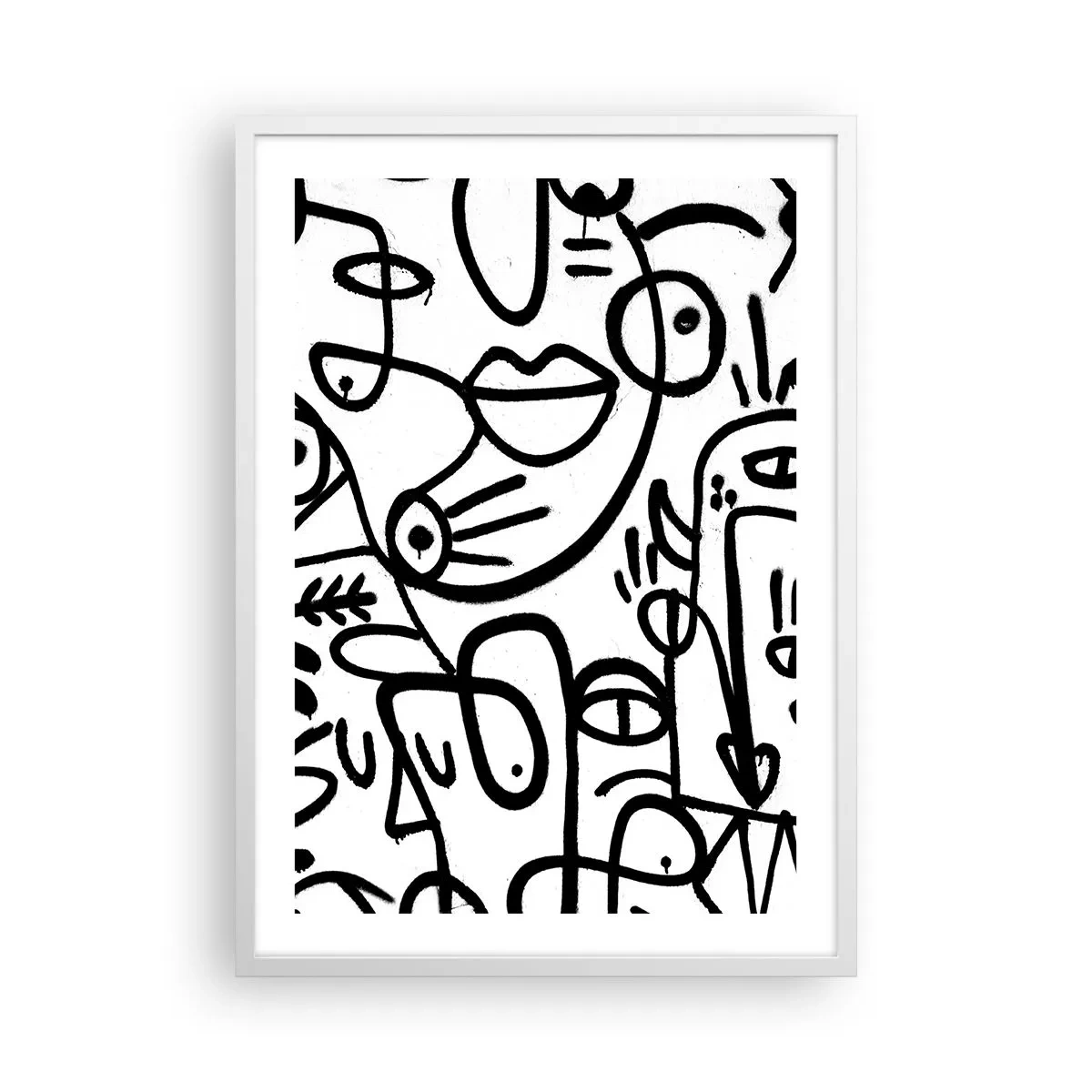 Affisch i vit ram - Ansikten och hägringar - 50x70 cm