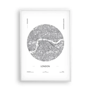 Affisch i vit ram - Londons anatomi - 70x100 cm