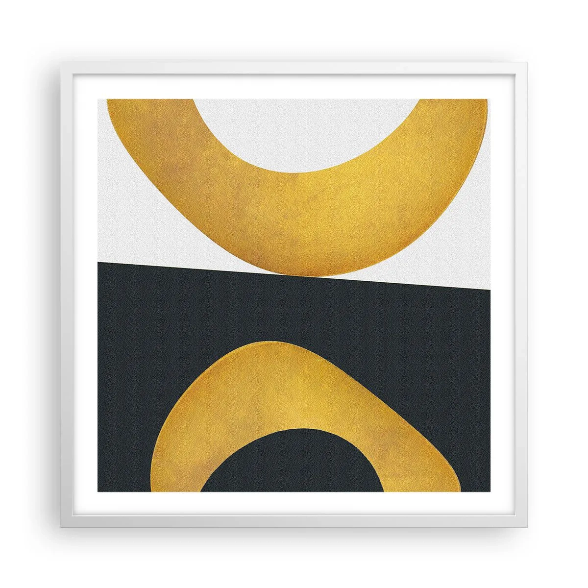 Affisch i vit ram - Öfr det första: guld - 60x60 cm
